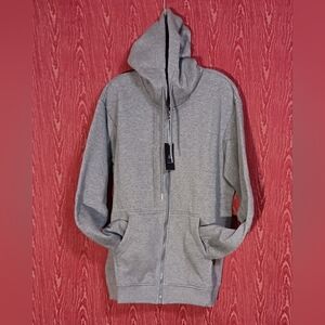 BLUE ICE Gray Long Sleeve 2 Pocket Sweatshirt Hoodie UNISEX L